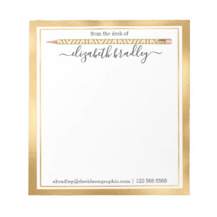 Personalised Name From The Desk Of Notepad