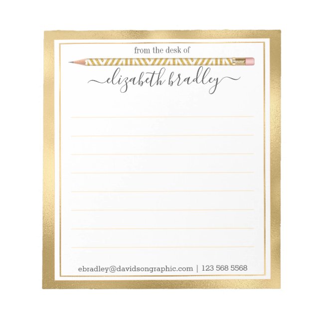 Personalised Name | From The Desk Of Notepad (Front)