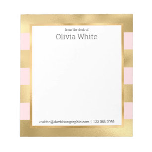 Personalised Name From The Desk Of Notepad