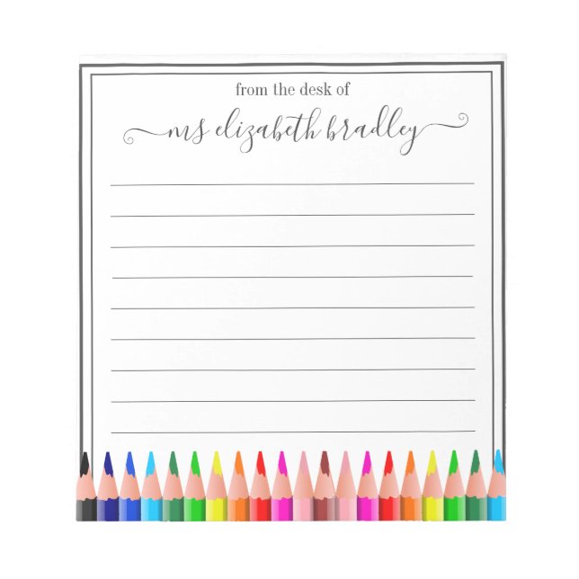 Personalised Name | From The Desk Of Notepad (Front)
