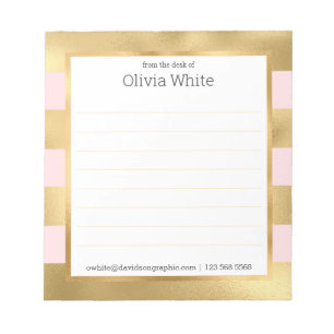 Personalised Name From The Desk Of Notepad