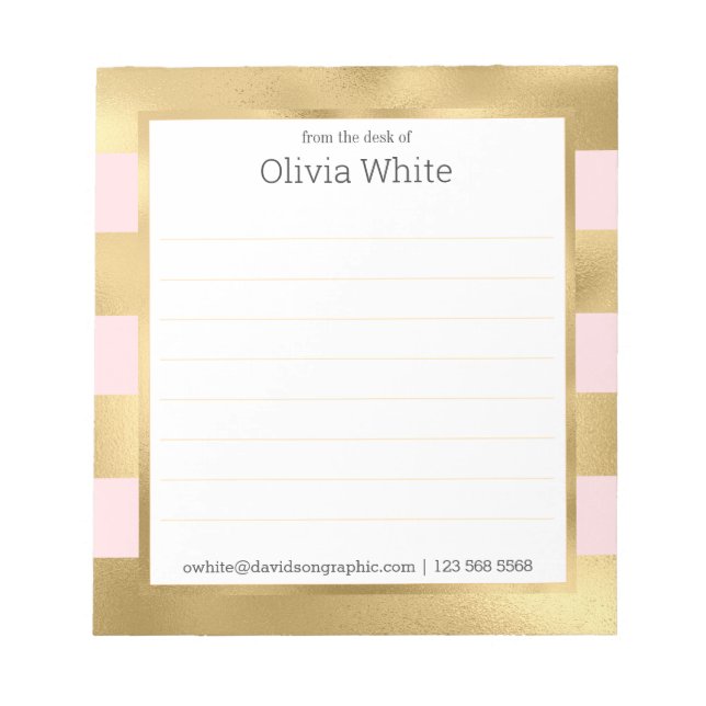 Personalised Name | From The Desk Of Notepad (Front)
