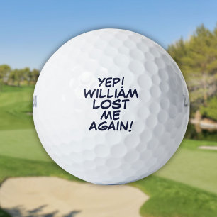 Personalised Name Fun Navy Blue Lost Message Golf Balls