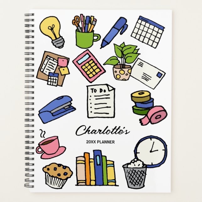 Personalised Name Fun Planning Icons Planner (Front)