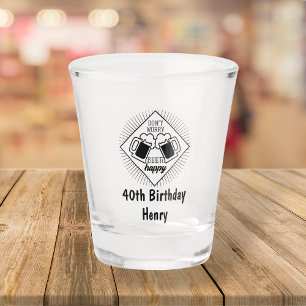 Personalised Name Funny 40th Birthday Shot Glass