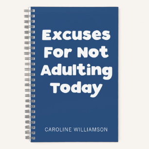 Personalised Name Funny Adulting Quote for Mum Notebook