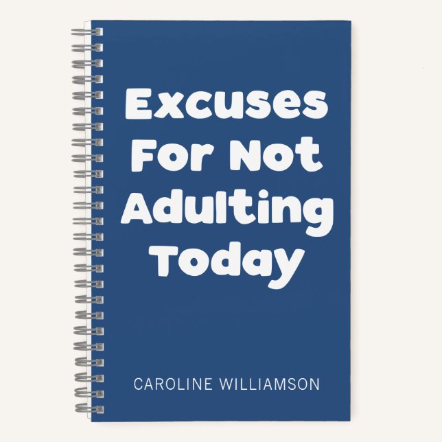 Personalised Name Funny Adulting Quote for Mum Notebook (Front)