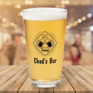 Personalised Name Funny Bar Beer Glass