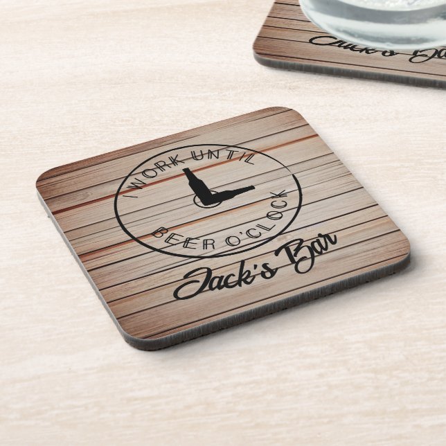 Personalised Name Funny Beer Coaster (Left Side)