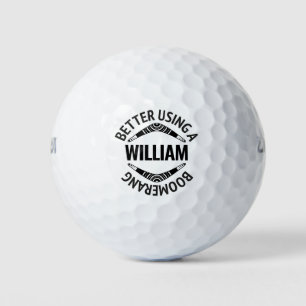 Personalised Name Funny Boomerang Message Golf Balls