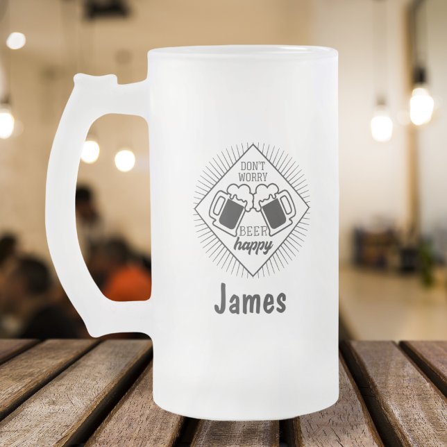 Personalised Name Funny Dad Frosted Glass Beer Mug (Creator Uploaded)