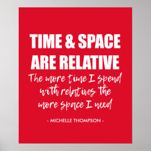 Personalised Name Funny Family Quote Red Poster