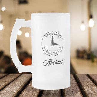 Personalised Name Funny Frosted Glass Beer Mug