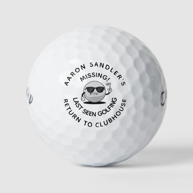Personalised Name Funny Lost Golf Ball Custom Gift (Front)