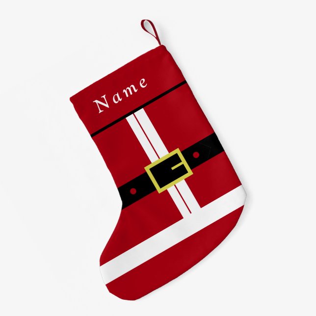Personalised Name Funny Santa Christmas Stocking (Back (Hanging))