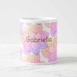 Personalised Name Gabriella "Sunset Bloom" Jumbo Large Coffee Mug