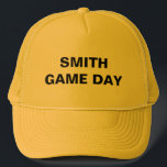 Personalised Name Game Day Yellow Trucker Hat<br><div class="desc">Game Day Yellow Trucker Hat.  Personalised.</div>