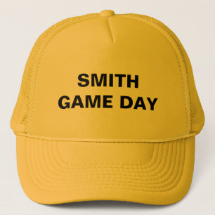 Personalised Name Game Day Yellow Trucker Hat