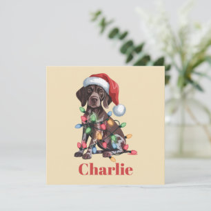 Personalised Name German Shorthaired Pointer Xmas Holiday Card