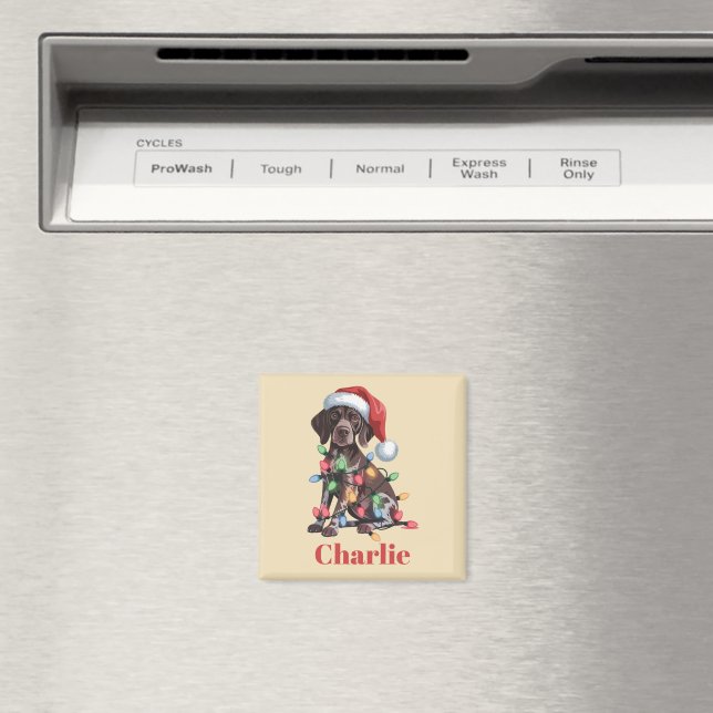 Personalised Name German Shorthaired Pointer Xmas Magnet (In Situ (Dishwasher))