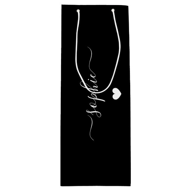 Personalised Name Gift Bag, Birthday Gift Bag,  Wine Gift Bag (Front)