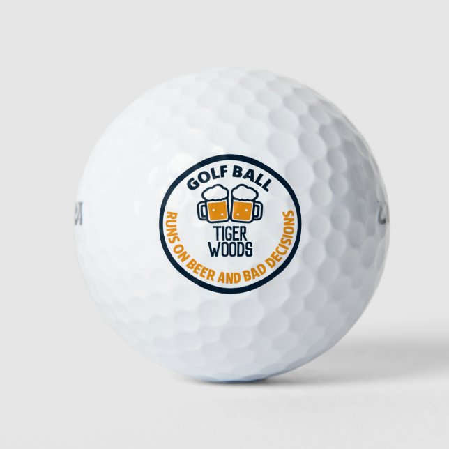 Personalised Name gift beer custom | Funny quot Golf Balls (Front)