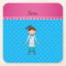 Personalised name girl doctor blue polka dots