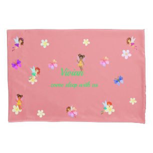 Personalised Name Girls Fairies Pillowcase