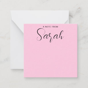 Personalised Name Girly Calligraphy Pink  Card