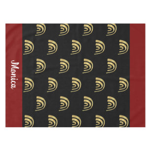 Personalised name gold rainbow and black tablecloth