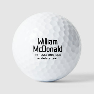 Personalised Name Golf Ball Template BOLD 33