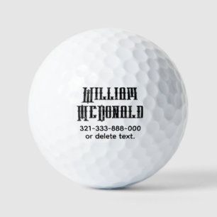 Personalised Name Golf Ball Template DISTRESSED 11