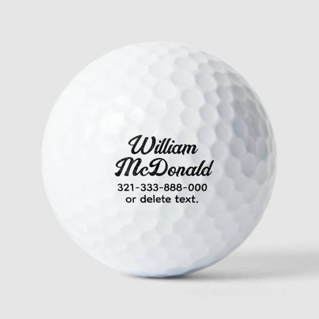 Personalised Name Golf Ball Template DISTRESSED 9 (Front)