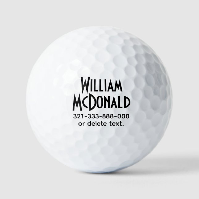 Personalised Name Golf Balls Template ART DECO 2 (Front)