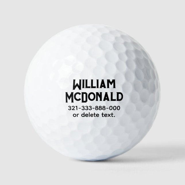 Personalised Name Golf Balls Template ART DECO 4 (Front)