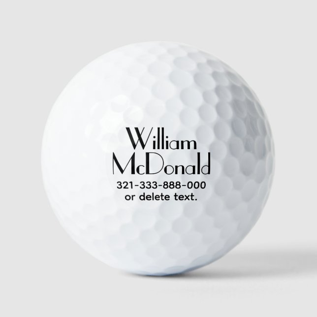 Personalised Name Golf Balls Template ART DECO 7 (Front)