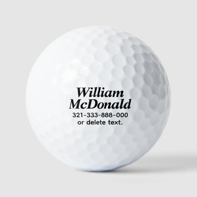 Personalised Name Golf Balls Template BOLD 10 (Front)