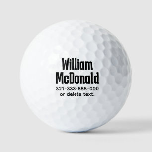 Personalised Name Golf Balls Template BOLD 8