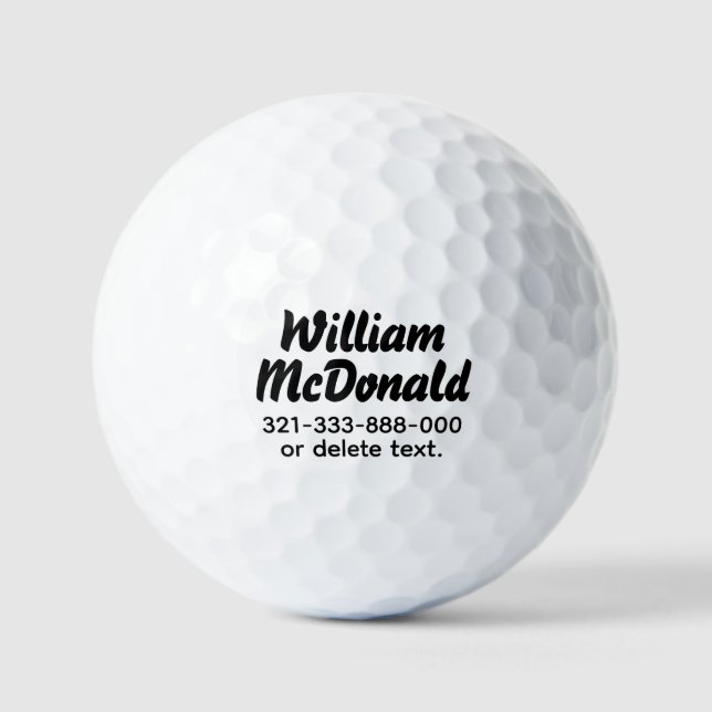 Personalised Name Golf Balls Template BOLD Font 5 (Front)