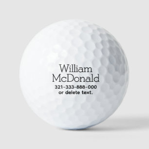 Personalised Name Golf Balls Template DISPLAY 20