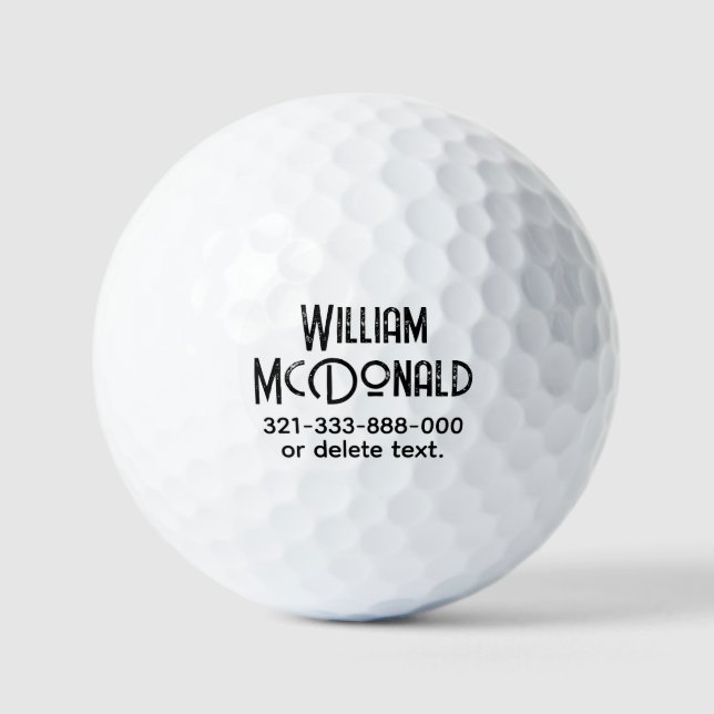 Personalised Name Golf Balls Template DISTRESSED 1 (Front)