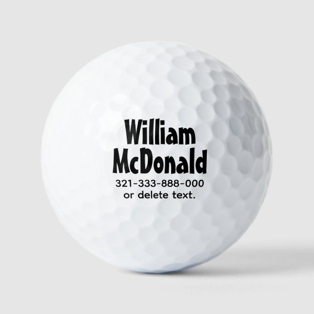 Personalised Name Golf Balls Template FUN RETRO 17 (Front)