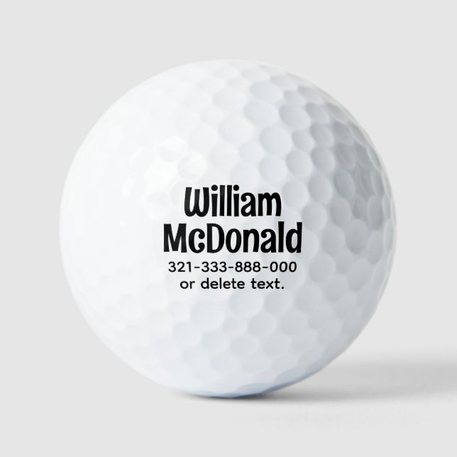 Personalised Name Golf Balls Template FUN RETRO 26 (Front)