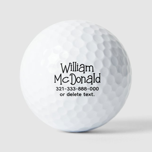 Personalised Name Golf Balls Template FUN RETRO 27 (Front)