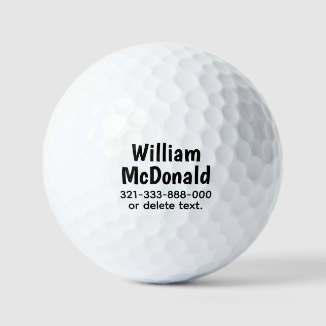 Personalised Name Golf Balls Template FUN RETRO 4 (Front)