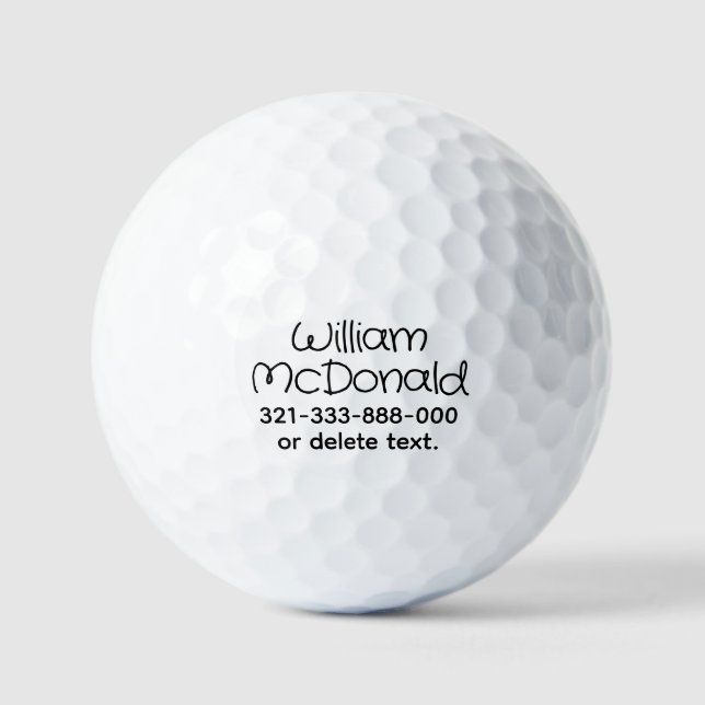 Personalised Name Golf Balls Template FUN RETRO 8 (Front)