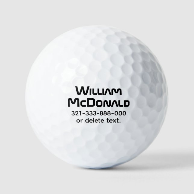 Personalised Name Golf Balls Template SCI-FI 8 (Front)