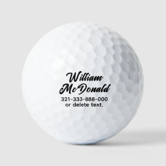 Personalised Name Golf Balls Template SCRIPT 1