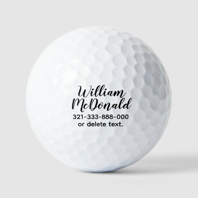 Personalised Name Golf Balls Template SCRIPT 10 (Front)