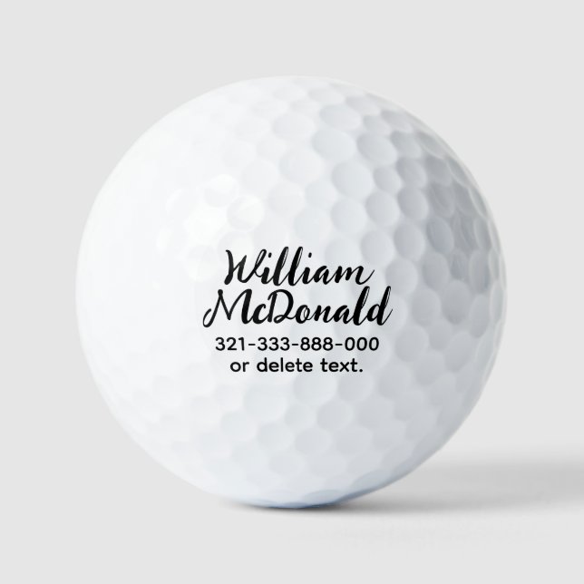 Personalised Name Golf Balls Template SCRIPT 13 (Front)